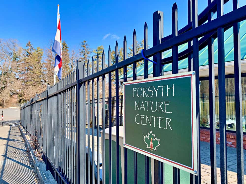 The entrance of Forsyth Nature Center in Kingston, NY