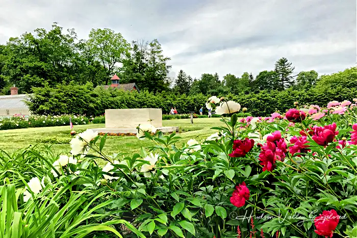 The burial site and garden for Franklin D Roosevelt in Hyde Park NY