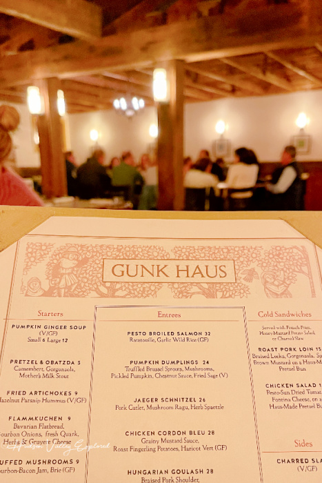 Gunk Haus Restaurant Menu