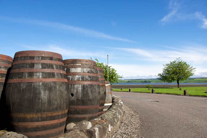 Barrels outside of Hudson Valley Distilleries