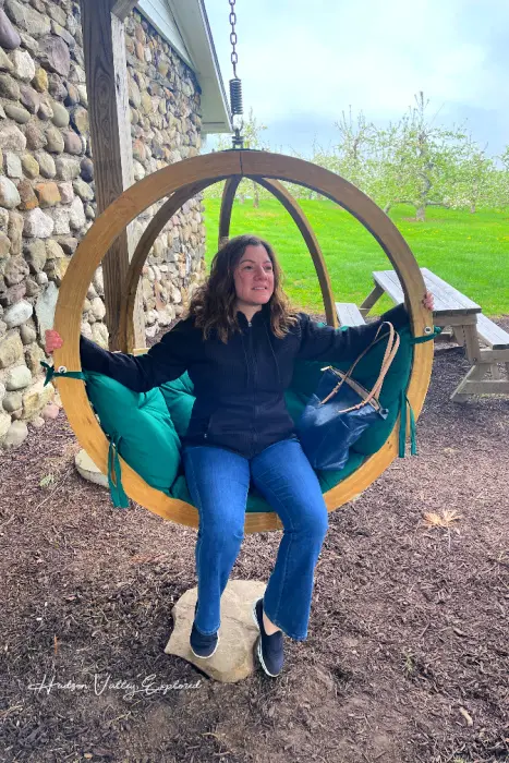 Swing located under treehouse at Angry Orchard in Walden NY