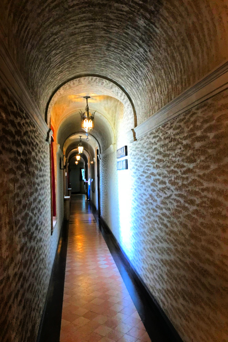 A hallway at the Rosen House at Caramoor Center for Music and the Arts