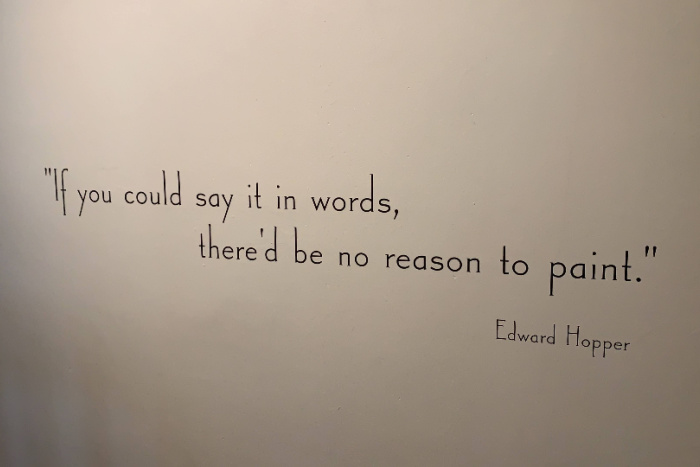 A quote at the Edward Hopper House Museum and Study Center